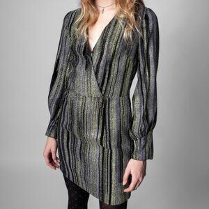 Zadig & Voltaire | “Rain Glitter” Silk-Blend Mini Dress